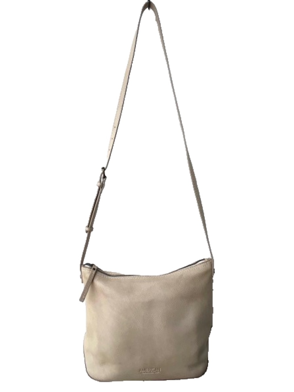 American Leather Co Cream Leather Shoulder Bag with Adjustable Strap